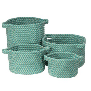 Colonial Mills Homestead 4-Piece Basket Set, 10"x10"x7"/13"x13"x9"/15"x15"x18"/16"x16"x10", Turquoise, 4 Count - 1 of 1