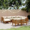 vidaXL Garden Lounge Set Cream cushions with natural wood finish - 2 of 4
