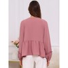 INSPIRE CHIC Womens Maternity High Low Tops Lantern Sleeve Boho Babydoll Ruffled Flowy Long Sleeve Pregnancy Blouse - 4 of 4