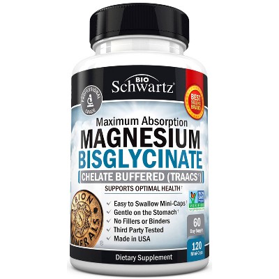 BioSchwartz Maximum Absorption Magnesium Bisglycinate Mini Caps - 120ct