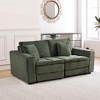 2 Seats Corduroy Modular Sofa with Complimentary 2 Pillows, Detachable Cushions, and Space-Saving Design - 3 of 4