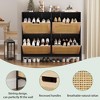 Natural Rattan Narrow Shoe Storage Organizer Cabinet with 4 Flip Drawers, Freestanding Shoe Rack with Metal Legs and Adjustable Shelf - 4 of 4