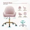 TiramisuBest Pink Velvet Office Chair with Wheels, Arms & Gold Base, 360¡ã Mobility, Height Adjustable - 4 of 4
