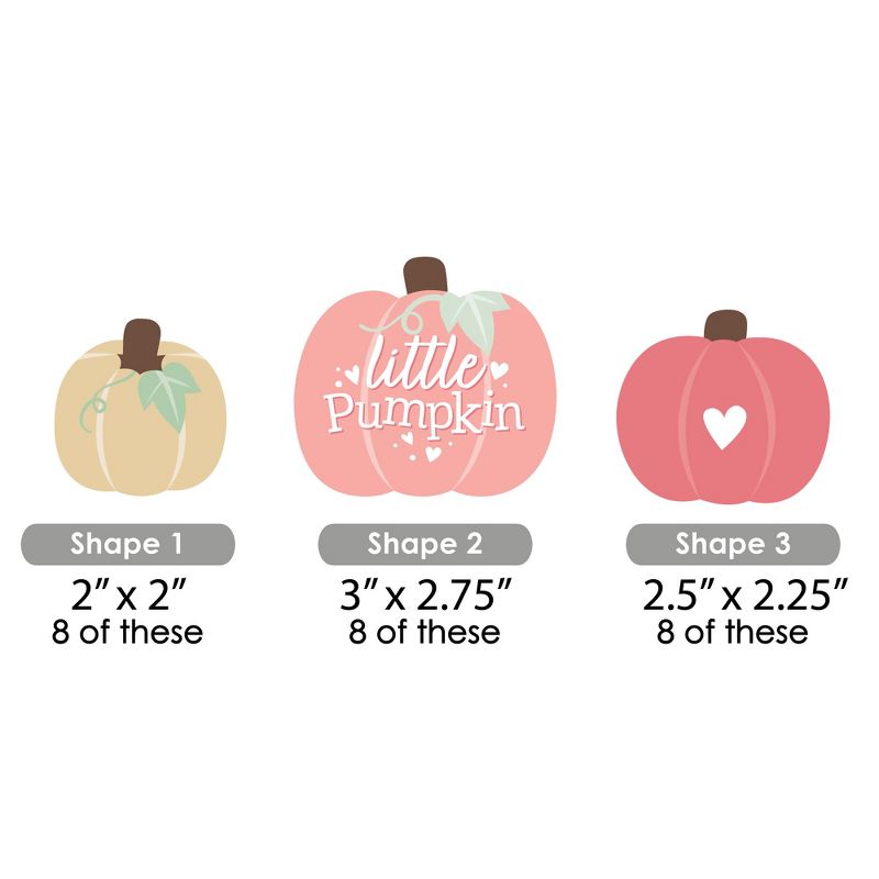 Big Dot of Happiness Girl Little Pumpkin - DIY Shaped Fall Birthday Party or Baby Shower Cut-Outs - 24 Count, 2 of 6