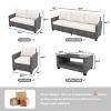 Garvee 5 Pieces Patio Furniture Sets All Weather Outdoor Sectional Patio Sofa, Wicker Rattan Patio Seating Sofas with Cushion and Glass Table, Gray - 2 of 4