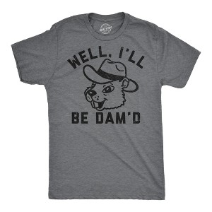 Mens Funny T Shirts Well Ill Be Damd Sarcastic Beaver Graphic Novelty Tee For Men - Crazy Dog Men's T Shirt - 1 of 4