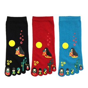 Wrapables Japanese Girl Cartoon Socks Five Toe Socks (Set of 3) - 1 of 4