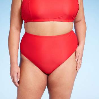 Women's High Waist Cheeky Bikini Bottom - Wild Fable™ Red