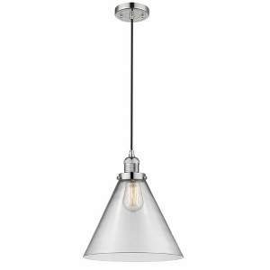 Cone - 1 Light Cord Hung Mini Pendant In Industrial Style-14 Inches Tall and 12 Inches Wide - 1 of 1