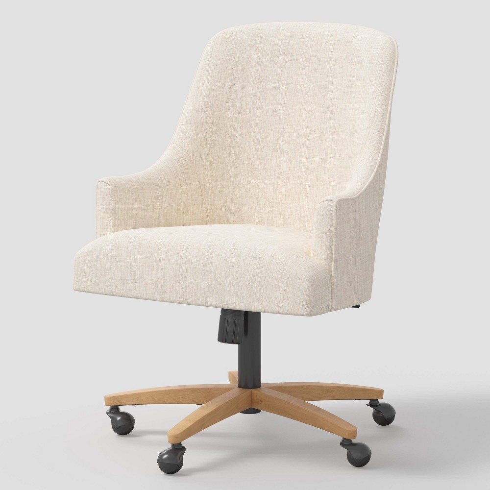 Photos - Computer Chair Santa Monica Office Chair Linen Talc - Threshold™ designed with Studio McGee