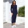 Coolmee Women's Casual Long Sleeve Side Slit Pullover Maxi Hoodie Dress Slim Sweatshirt Long Dresses with Pockets - 2 of 4