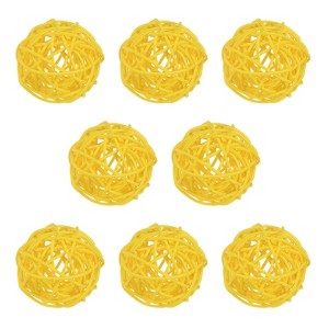 Unique Bargains Wicker Rattan Decorative DIY Crafts Balls for DIY Crafts 8 Pcs - 1 of 4