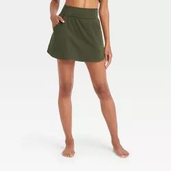Women's Mid-Rise Knit Skorts - All in Motion™ Olive Green XL