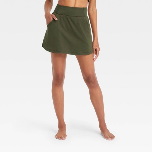 Women's Mid-rise Knit Skort - All In Motion™ Olive Green Xs : Target