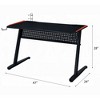 RISOKEYS Gaming Computer Desk Gaming Table with Cup Holder Headphone Hook,Z-Shaped Leg, Easy to Assemble for Bedroom Small Space Upgrade,Black and Red - 3 of 4
