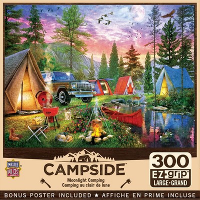 MasterPieces 300 Piece EZ Grip Jigsaw Puzzle - Moonlight Camping - 18"x24"