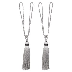 Evideco French Home Goods Decorative Curtain Tiebacks With Tassel - 33” Long, Hand-Tied Rope With Lustrous Threads - 1 of 4