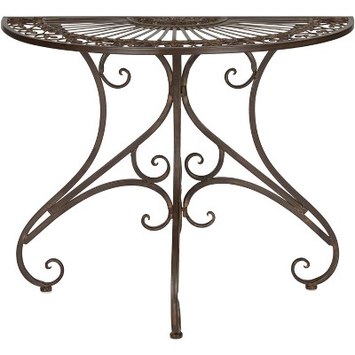 Annalise Patio Accent Table - Rustic Brown - Safavieh