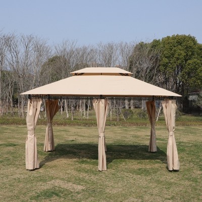 Gsluuk Outdoor Patio Gazebo Canopy Tent With Ventilated Double Roof And Mosquito net