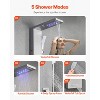 VEVOR Shower Panel Tower System with Rainfall Waterfall Shower Head,LED,53in Brushed Stainless Steel Shower Column,5Function Faucet,Wall-Mount,Silver - 4 of 4