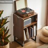 MOEPISY Small Record Player Stand with Vinyl Storage Cabinet, Turntable Table for Albums & LPs - 2 of 4