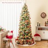 Tangkula 7.5/6 FT Artificial Christmas Tree Pre-Lit Hinged Xmas Tree w/ 820/580 Flocked Frosted Tips - 3 of 4