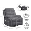 Recliner Chair Nursery, Manual Reclining Rocking Chair, 360 Swivel Glider with Cup Holder, Massage and Heat Recliner, Indoor Single Sofa Chairs - 2 of 4
