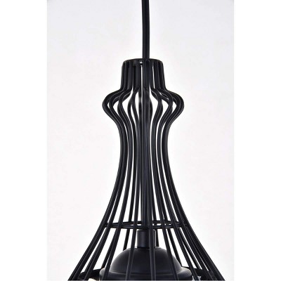 Miya Contemporary Black Pendant Light 6.7" Acrylic & Metal