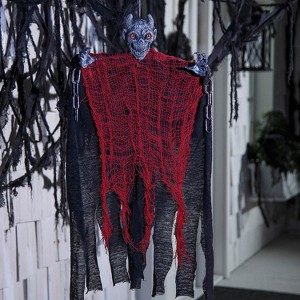 Morris Costumes 27 1/2" Hanging Red & Black Devil Halloween Decoration - 1 of 1