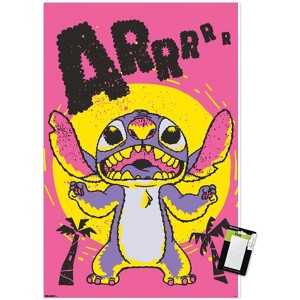 Trends International Disney Lilo and Stitch: Midnight Squiggles - Stitch Arrr Unframed Wall Poster Print White Mounts Bundle 14.725" x 22.375" - 1 of 4