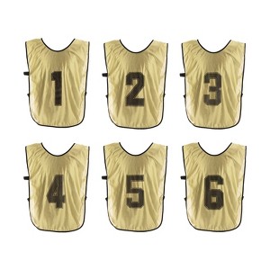 Unique Bargains Team Sports Reversible Numbered Soccer Training Vest 6 Pcs - 1 of 4