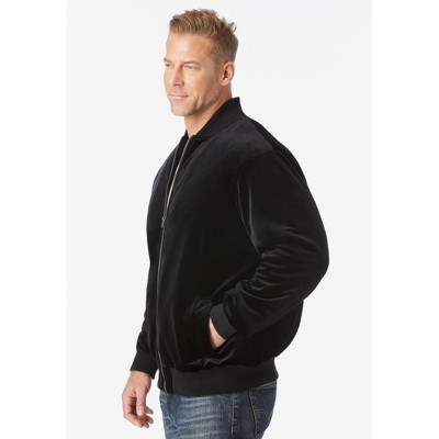 KingSize Tall Velour Full Zip Bomber Jacket