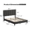 Modern Upholstered Platform Bed Frame, Twin/Full/Queen/King with Adjustable Headboard and Wooden Slats, No Box Spring Needed - 2 of 4