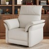 Power Recliner Chair Swivel Glider, Upholstered Faux Leather Nursery Reclining Sofa Chair with Charging Port, Adjustable Footrest - 3 of 4