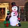 Costway 6 FT Inflatable Snowman & Penguins Christmas Decor w/Colorful LED Lights - 4 of 4