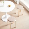 FURNIinspire Dining Chairs Set Of 4 Dining Chair Stackable Stools, Round Backless Chairs, Modern Dining Room Chair, Brown, 11.81"*11.81"*15.74" - 4 of 4
