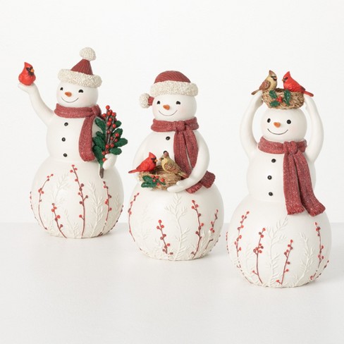 Sullivans Snowmen With Cardinals Multicolor 10.5