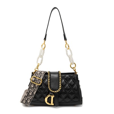 Paaaawaters Shoulder Handbag for Women, Soft Quilted Clutch Purse Fashion Crossbody Bag With Pearl Chain