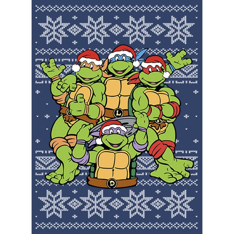 Boy's Teenage Mutant Ninja Turtles Ugly Christmas Sweater Pull Over Hoodie, 2 of 5