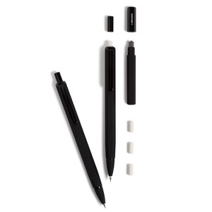U Brands 2pk Mechanical Pencils Starter Kit Soft Touch Black: Metal, 0.7mm, Stationery, Satin Finish, Ages 14+ - 1 of 4