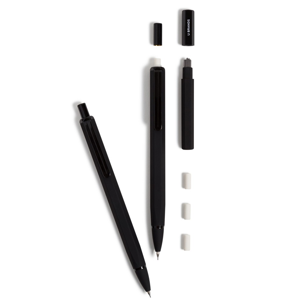 Photos - Pen U Brands 2pk Mechanical Pencils Starter Kit Soft Touch Black
