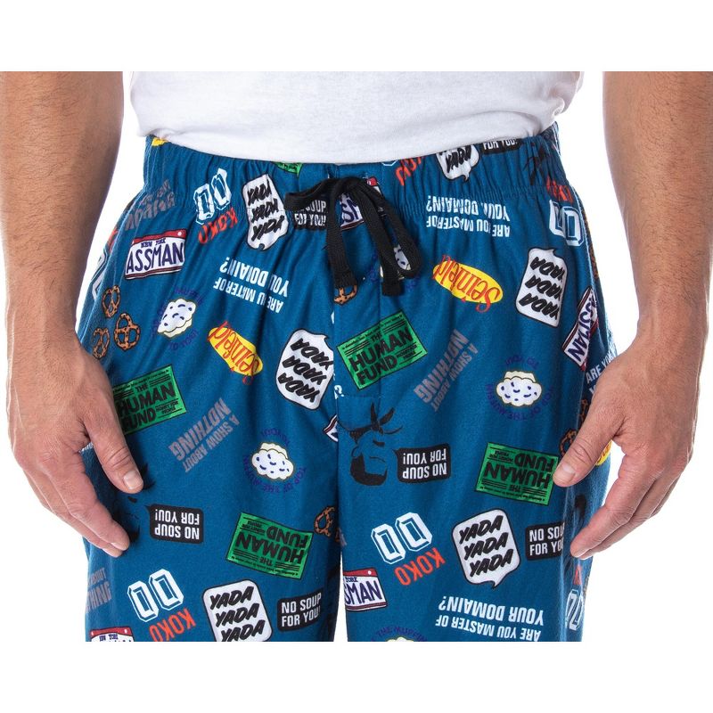 Seinfeld TV Series Men's Allover Themed Pattern Adult Sleep Pajama Pants, 2 of 5