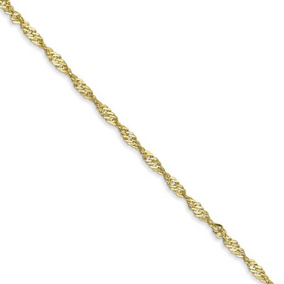 Black Bow Jewelry 1.7mm 10k Yellow Gold Polished Singapore Chain Necklace