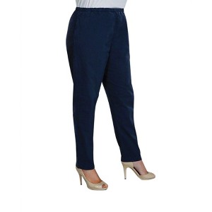 Women's Tailored Leg Stretch Cotton Twill Pants - Plus - On The Plus Side - 1 of 3