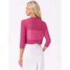 INSPIRE CHIC Women's 3/4 Sleeve Open Front Mesh Sheer Chiffon Bolero Shrug - 3 of 4