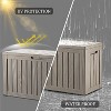 OBOKATA 80 Gallon lockable waterproof outdoor storage box, suitable for seating terrace furniture or storing tools, swimming pool accessories,Grey - 3 of 4