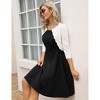 Women's 3/4 Sleeve Cardigans Elegant Crochet Open Front Shrug Cropped Sweaters Knit Shrug Sweaters Bolero for Dresses - 4 of 4