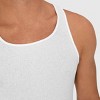 Hanes Men's 5pk Tanks - White XXL: Cotton Sleeveless Undershirts, Moisture Wicking, Tagless Design - 3 of 4