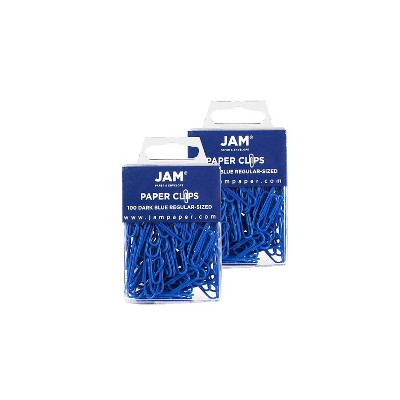 JAM Paper Colored Standard Paper Clips Small 1 Inch Dark Blue Paperclips 42186868A