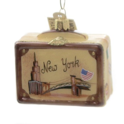 Holiday Ornaments 2.5" New York Travel Suitcase Travel Vacation  -  Tree Ornaments